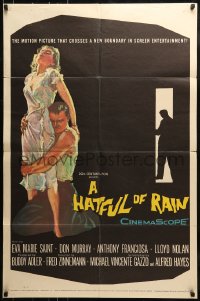 8y357 HATFUL OF RAIN 1sh 1957 Fred Zinnemann early drug classic, cool artwork!