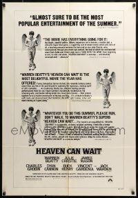 8y361 HEAVEN CAN WAIT 1sh 1978 great images of angel Warren Beatty, many good reviews!