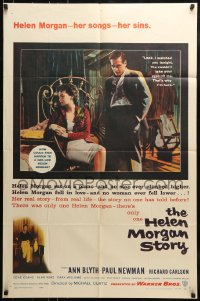 8y363 HELEN MORGAN STORY 1sh 1957 Paul Newman loves pianist Ann Blyth, her songs, and her sins!