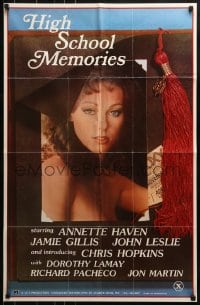8y373 HIGH SCHOOL MEMORIES 24x37 1sh 1981 Jamie Gillis, cool image of sexy Annette Haven!