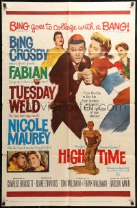 8y374 HIGH TIME 1sh 1960 Blake Edwards directed, Bing Crosby, Fabian, sexy young Tuesday Weld!