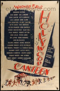 8y377 HOLLYWOOD CANTEEN 1sh 1944 Warner Bros. all-star musical comedy directed by Delmer Daves!