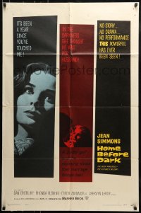 8y378 HOME BEFORE DARK 1sh 1958 pretty untouched Jean Simmons is a wife on the rim of insanity!
