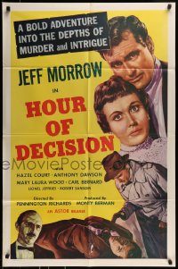8y389 HOUR OF DECISION 1sh 1957 Jeff Morrow, Anthony Dawson, Hazel Court!