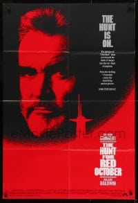 8y396 HUNT FOR RED OCTOBER int'l DS 1sh 1990 Russian submarine captain Sean Connery, the hunt is on!