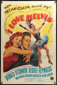 8y401 I LOVE MELVIN 1sh 1953 great romantic art of Donald O'Connor & Debbie Reynolds!
