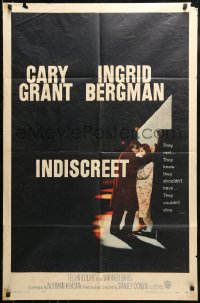 8y417 INDISCREET 1sh 1958 Cary Grant & Ingrid Bergman, directed by Stanley Donen!