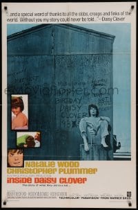 8y418 INSIDE DAISY CLOVER 1sh 1966 great image of bad girl Natalie Wood, Christopher Plummer!