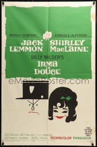 8y420 IRMA LA DOUCE style B 1sh 1963 Billy Wilder, great art of Shirley MacLaine & Jack Lemmon!