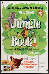 8y434 JUNGLE BOOK/CHARLIE THE LONESOME COUGAR 1sh 1967 Disney's classic safari of laughs!