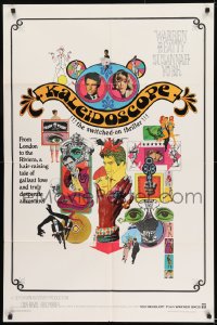 8y435 KALEIDOSCOPE 1sh 1966 Warren Beatty, Susannah York, cool colorful Bob Peak art!