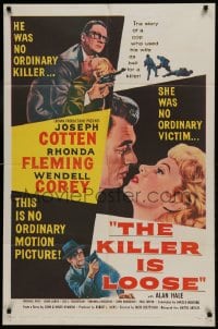 8y442 KILLER IS LOOSE 1sh 1956 Budd Boetticher, art of Joseph Cotten & Rhonda Fleming!