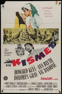 8y449 KISMET 1sh 1956 Howard Keel, Ann Blyth, ecstasy of song, spectacle & love!