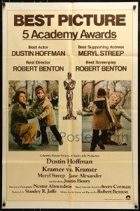 8y455 KRAMER VS. KRAMER awards 1sh 1979 Dustin Hoffman, Meryl Streep, child custody & divorce!