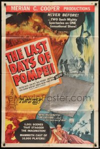 8y461 LAST DAYS OF POMPEII/SHE style A 1sh 1948 two mighty spectacles in one sensational show!