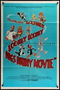 8y484 LOONEY, LOONEY, LOONEY, BUGS BUNNY MOVIE 1sh 1981 cool art of classic cartoon characters!