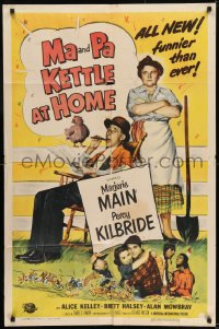 8y493 MA & PA KETTLE AT HOME 1sh 1954 great wacky image of Marjorie Main & Percy Kilbride!