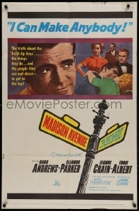 8y498 MADISON AVENUE 1sh 1961 Dana Andrews wants Eleanor Parker to be nice to him!