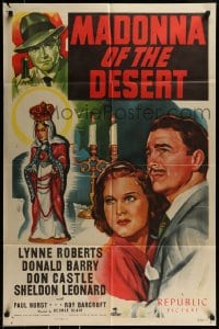 8y499 MADONNA OF THE DESERT 1sh 1948 Lynne Roberts & Don Red Barry!