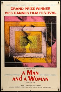 8y503 MAN & A WOMAN style A 1sh 1966 Anouk Aimee, Jean-Louis Trintignant!