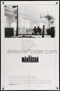 8y512 MANHATTAN style B 1sh 1979 Woody Allen & Diane Keaton in New York City by bridge!