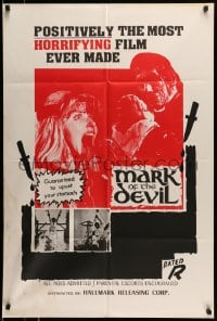 8y518 MARK OF THE DEVIL 1sh 1972 Hexen bis aufs Blut gequalt, horrifying exorcism!