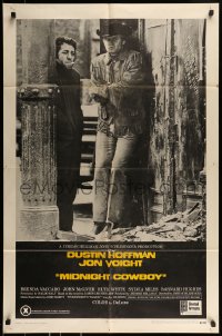 8y537 MIDNIGHT COWBOY 1sh 1969 Dustin Hoffman, Jon Voight, John Schlesinger classic, x-rated!