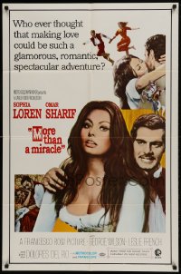 8y552 MORE THAN A MIRACLE 1sh 1967 romantic art of sexy Sophia Loren & Omar Sharif