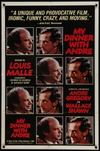 8y567 MY DINNER WITH ANDRE 1sh 1981 Wallace Shawn, Andre Gregory, Louis Malle directed!