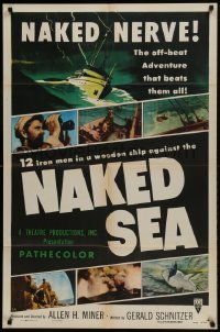 8y575 NAKED SEA style A 1sh 1955 hunters in Hell, the off-beat adventure that beats them all!