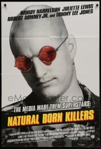 8y579 NATURAL BORN KILLERS style B int'l 1sh 1994 Oliver Stone cult classic, Woody Harrelson!
