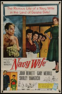 8y584 NAVY WIFE 1sh 1956 Joan Bennett is a Navy Wife in the land of Geisha Girls!