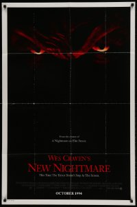 8y588 NEW NIGHTMARE advance 1sh 1994 great different image of Robert Englund as Freddy Kruger!