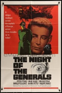 8y592 NIGHT OF THE GENERALS style A 1sh 1967 WWII officer Peter O'Toole in a manhunt across Europe!