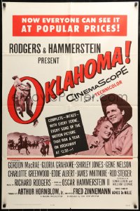 8y606 OKLAHOMA 1sh R1963 Gordon MacRae, Shirley Jones, Rodgers & Hammerstein musical!