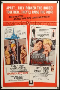 8y618 OPERATION PETTICOAT/PILLOW TALK 1sh 1964 Cary Grant, Tony Curtis, Rock Hudson & Doris Day!