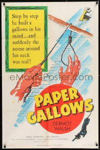 8y625 PAPER GALLOWS 1sh 1950 he built gallows in his mind & the noose was suddenly around his neck!