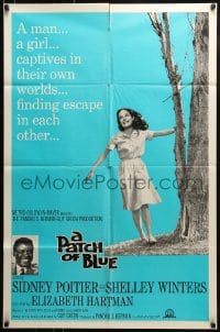 8y631 PATCH OF BLUE 1sh 1966 Sidney Poitier & Elizabeth Hartman are each captive in their own world!