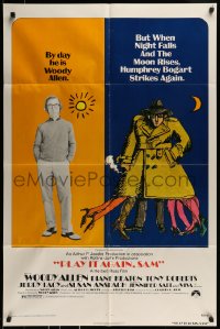 8y650 PLAY IT AGAIN, SAM 1sh R1976 wacky artwork of regular Woody Allen & Bogart Allen!