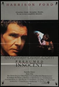 8y661 PRESUMED INNOCENT int'l 1sh 1990 Harrison Ford, Brian Dennehy, some people would kill for love!