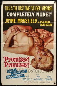 8y667 PROMISES PROMISES 1sh 1963 sexy image of Jayne Mansfield laying nude in bed!