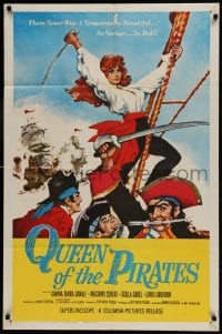 8y678 QUEEN OF THE PIRATES 1sh 1961 sexy Italian temptress Gianna Maria Canale as swashbuckler!