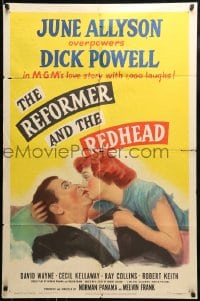 8y695 REFORMER & THE REDHEAD 1sh 1950 June Allyson overpowers Dick Powell with 1000 laughs!