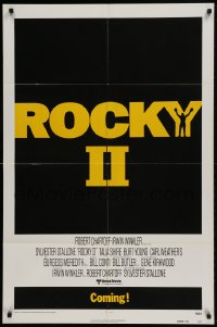 8y709 ROCKY II advance 1sh 1979 Sylvester Stallone & Carl Weathers, boxing sequel, undated design!
