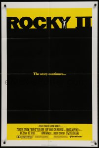 8y708 ROCKY II 1sh 1979 Carl Weathers, Sylvester Stallone boxing sequel, black box design!