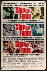 8y760 SHIP OF FOOLS style B 1sh 1965 Stanley Kramer's movie based on Katharine Anne Porter's book!