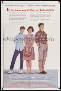 8y774 SIXTEEN CANDLES 1sh 1984 Molly Ringwald, Anthony Michael Hall, directed by John Hughes!