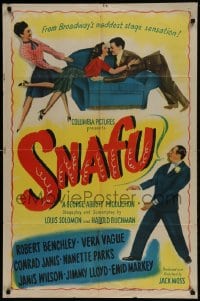 8y779 SNAFU style B 1sh 1945 Robert Benchley, Vera Vague, situation normal, all fouled up!