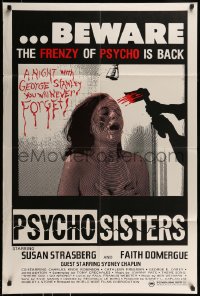 8y782 SO EVIL, MY SISTER 1sh 1974 Susan Strasberg, Faith Domergue, Sydney Chaplin psycho horror!