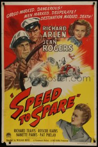 8y791 SPEED TO SPARE style A 1sh 1948 cargo marked dangerous, cool artwork of truck crash!